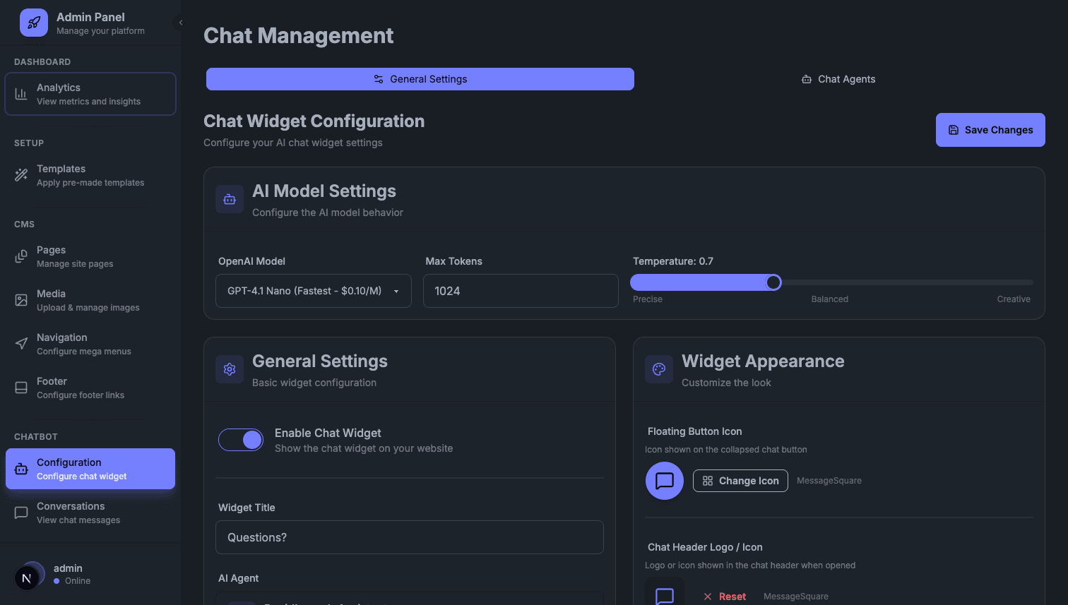 AI Chat Widget with Lead Capture